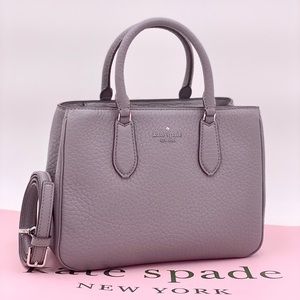 Kate Spade Leighton Small Satchel Crossbody Grey